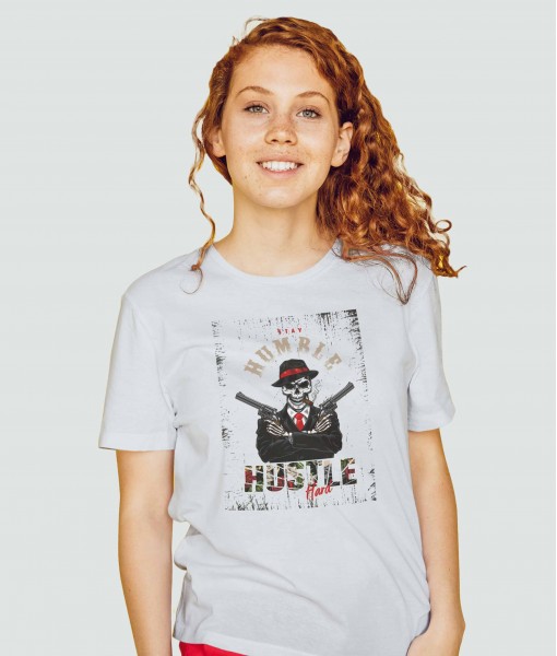 Дамска тениска с щампа Готика Stay Humble Skull